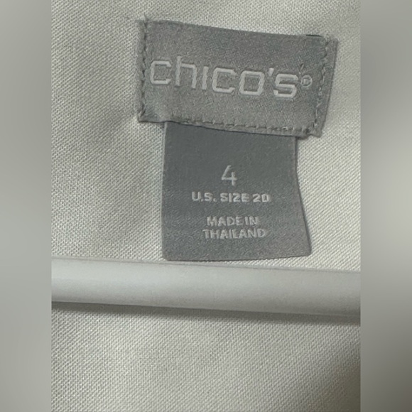 Chico’s Shirt XXL No-Iron Coolmax White Floral Print Button Front wb - Picture 5 of 7